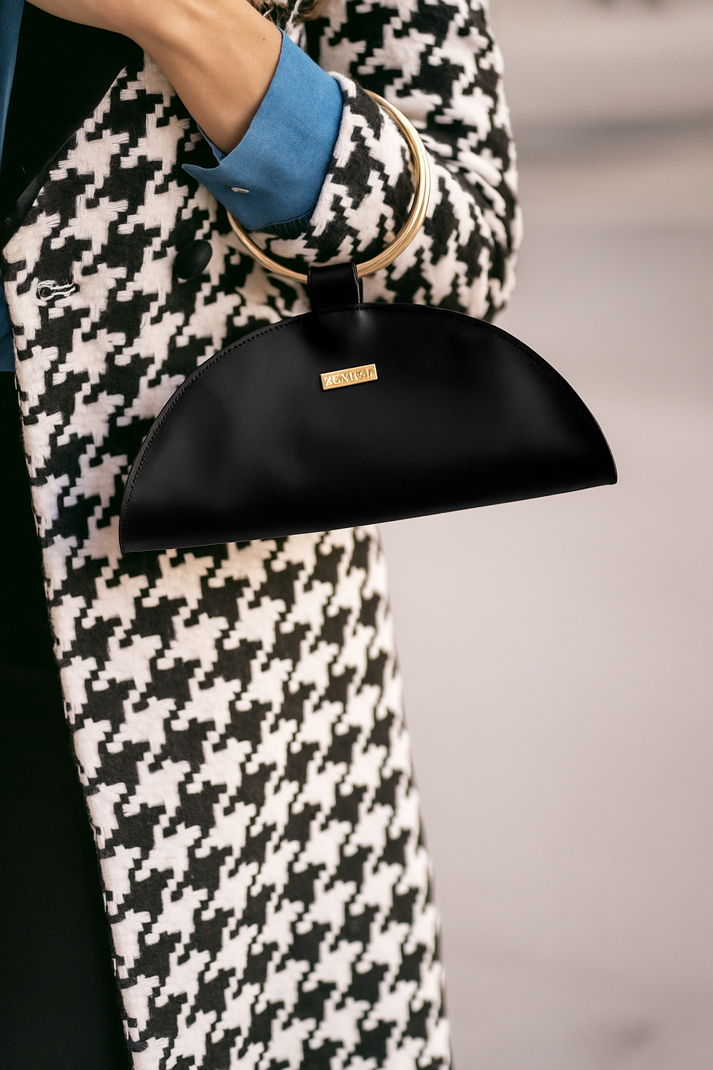 Sac Moon noir Mini-cuir