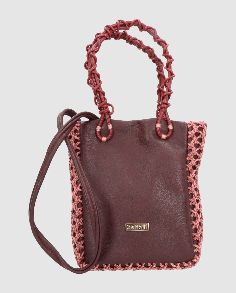 Bolso Zig-Zag Mediano Duo Burdeos