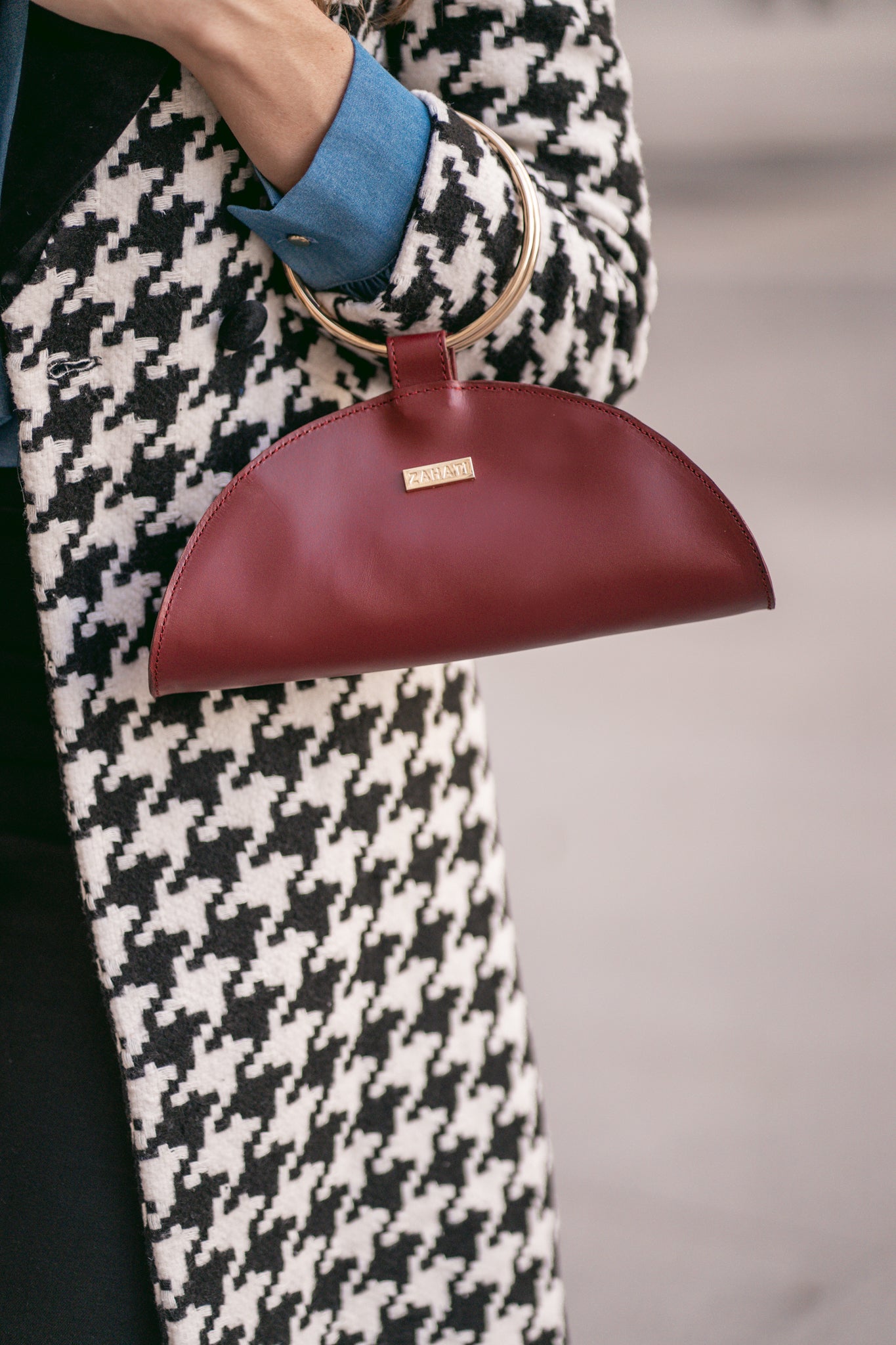 Bolso Moon Burdeos Mini-piel