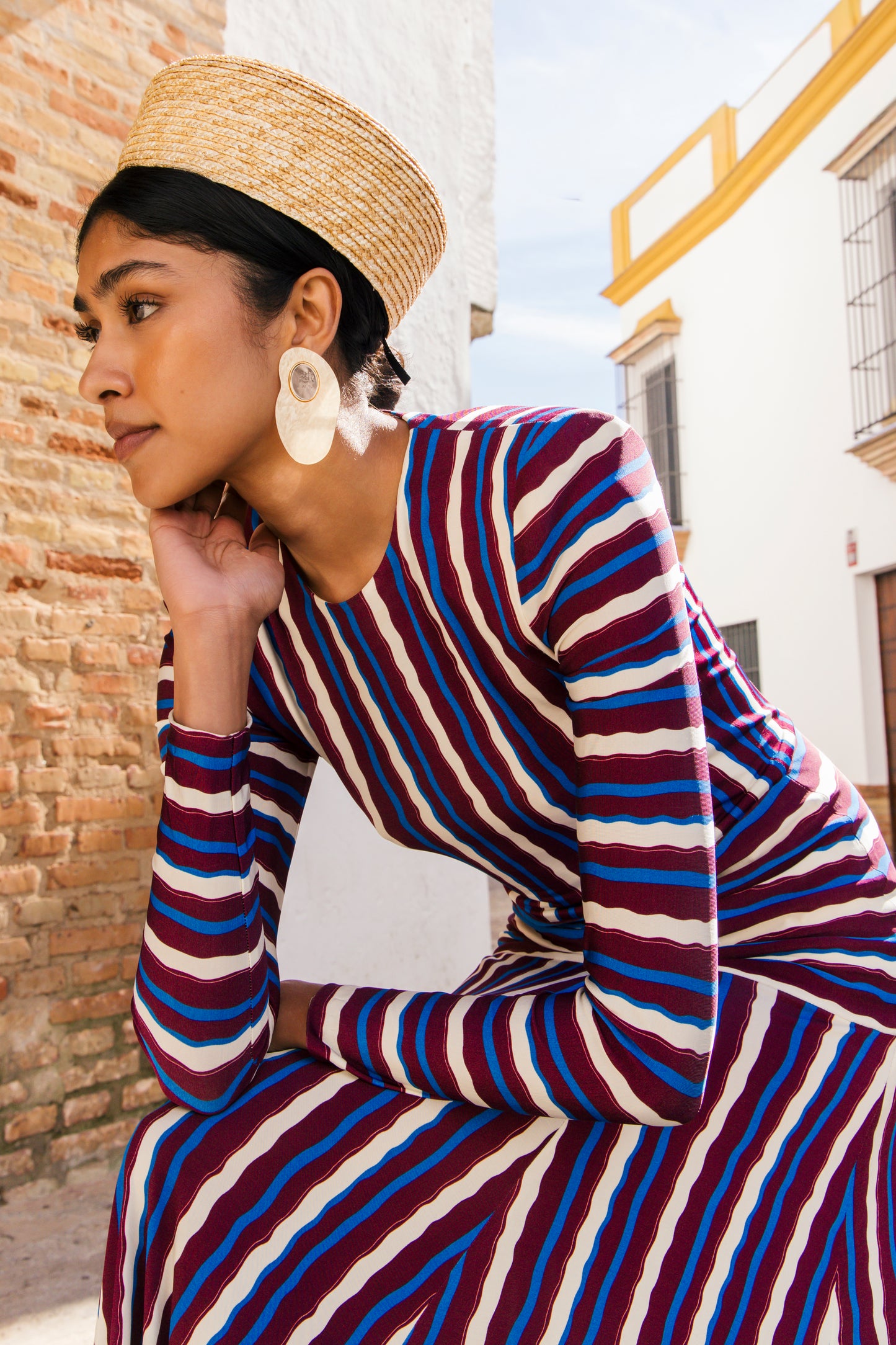 Boina Olivia de rafia natural