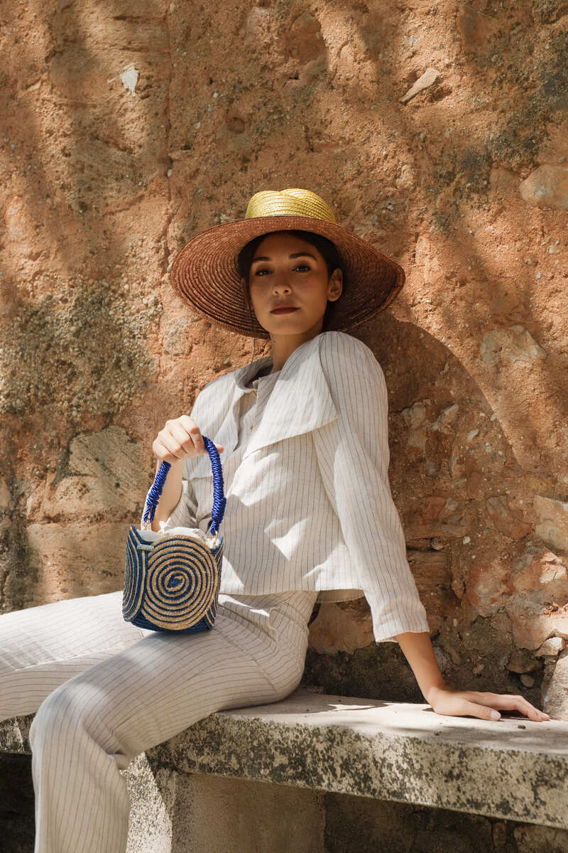 Bolso Yang espiral azul