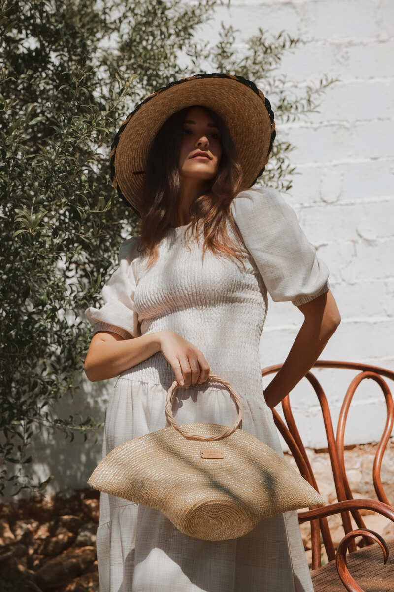 Hatbag M de paja de trigo