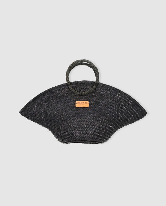 Hatbag Mini de paja de trigo Negro