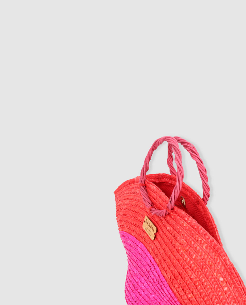 Hatbag Mini Zahati Sun stripes bicolor fucsia