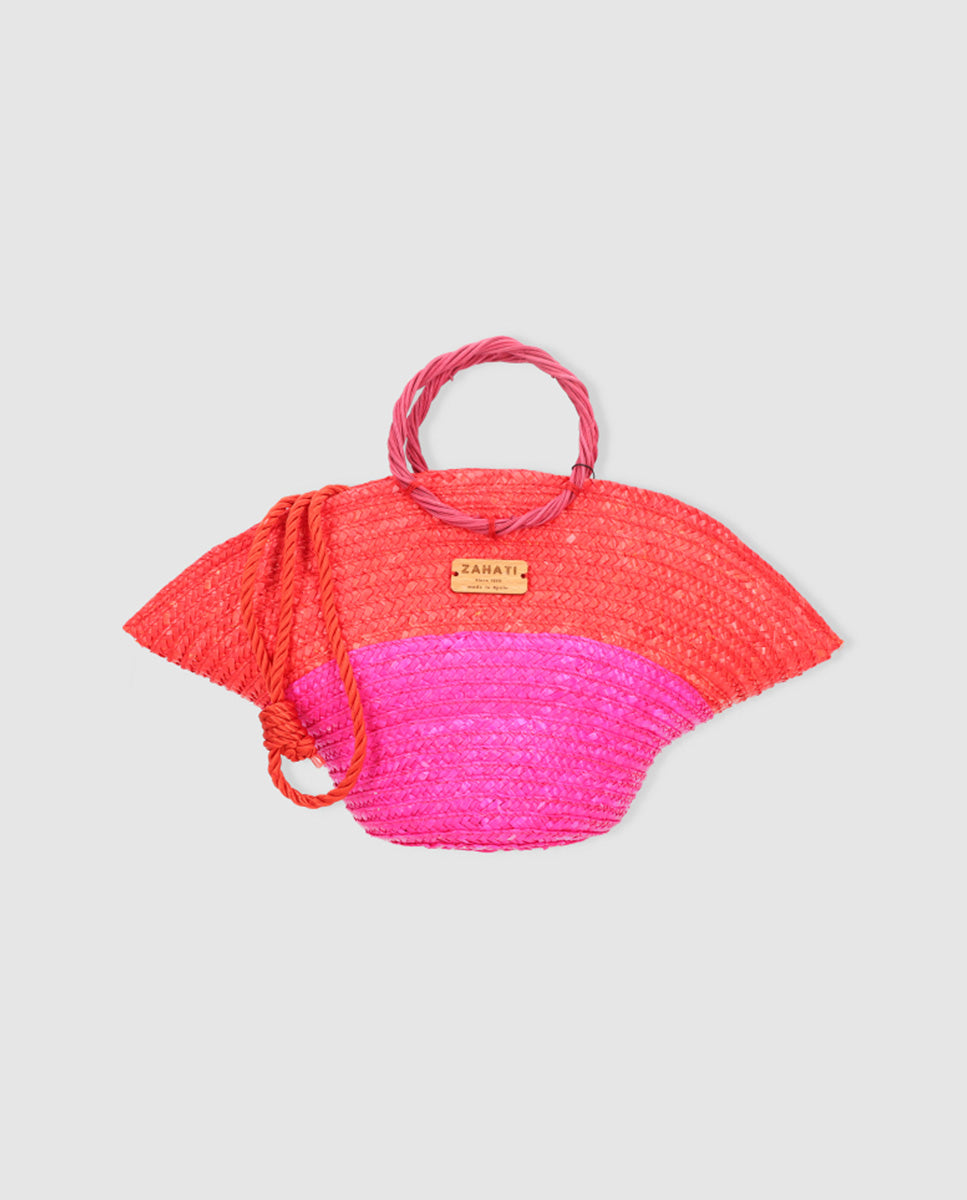 Hatbag Mini Zahati Sun stripes bicolor fucsia