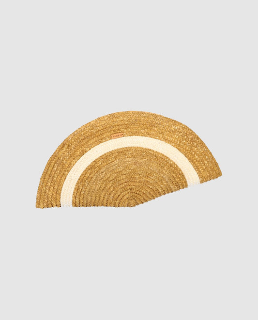 Bolso Abanico Zahati Sun Stripes bicolor dorado