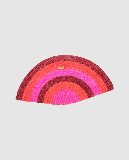 Bolso Abanico Zahati Sun Stripes tricolor rojo