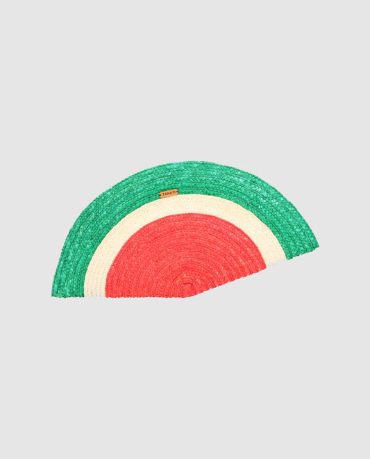Bolso Abanico Zahati Sun Stripes tricolor verde