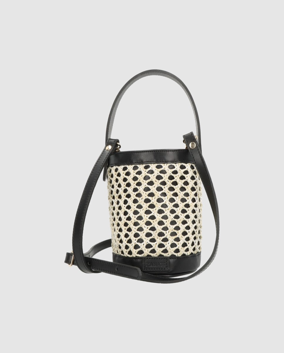 Bolso cubo Zig Zag negro + blanco