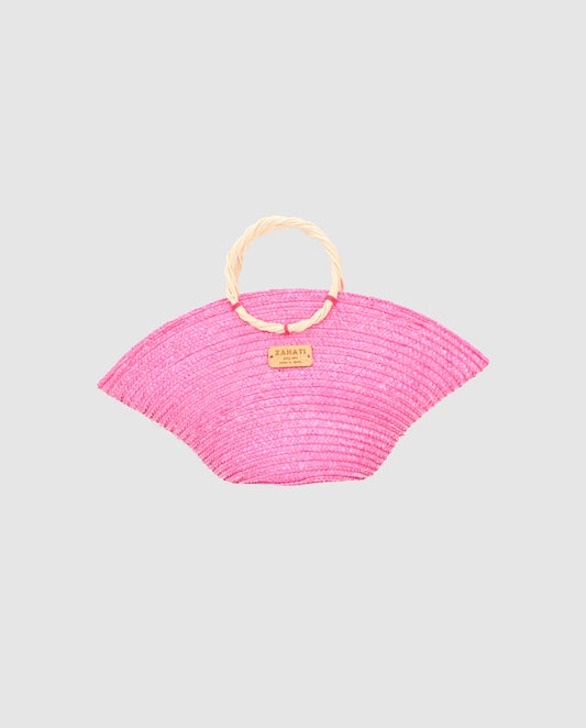 Hatbag Mini fucsia de paja de trigo