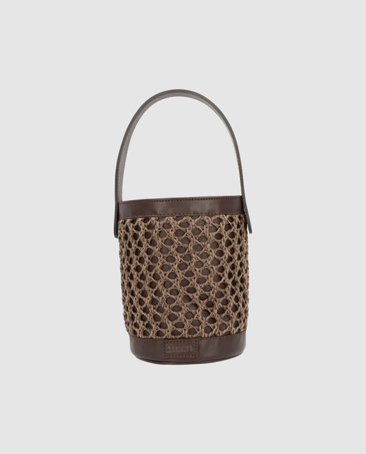 Bolso cubo Zig Zag chocolate + marrón