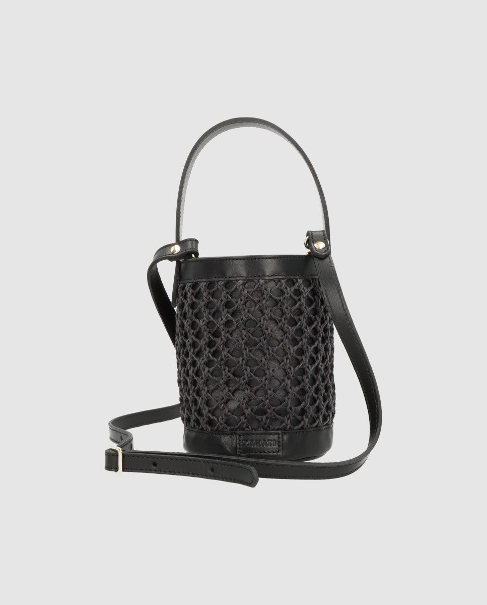 Bolso cubo Zig Zag negro + negro