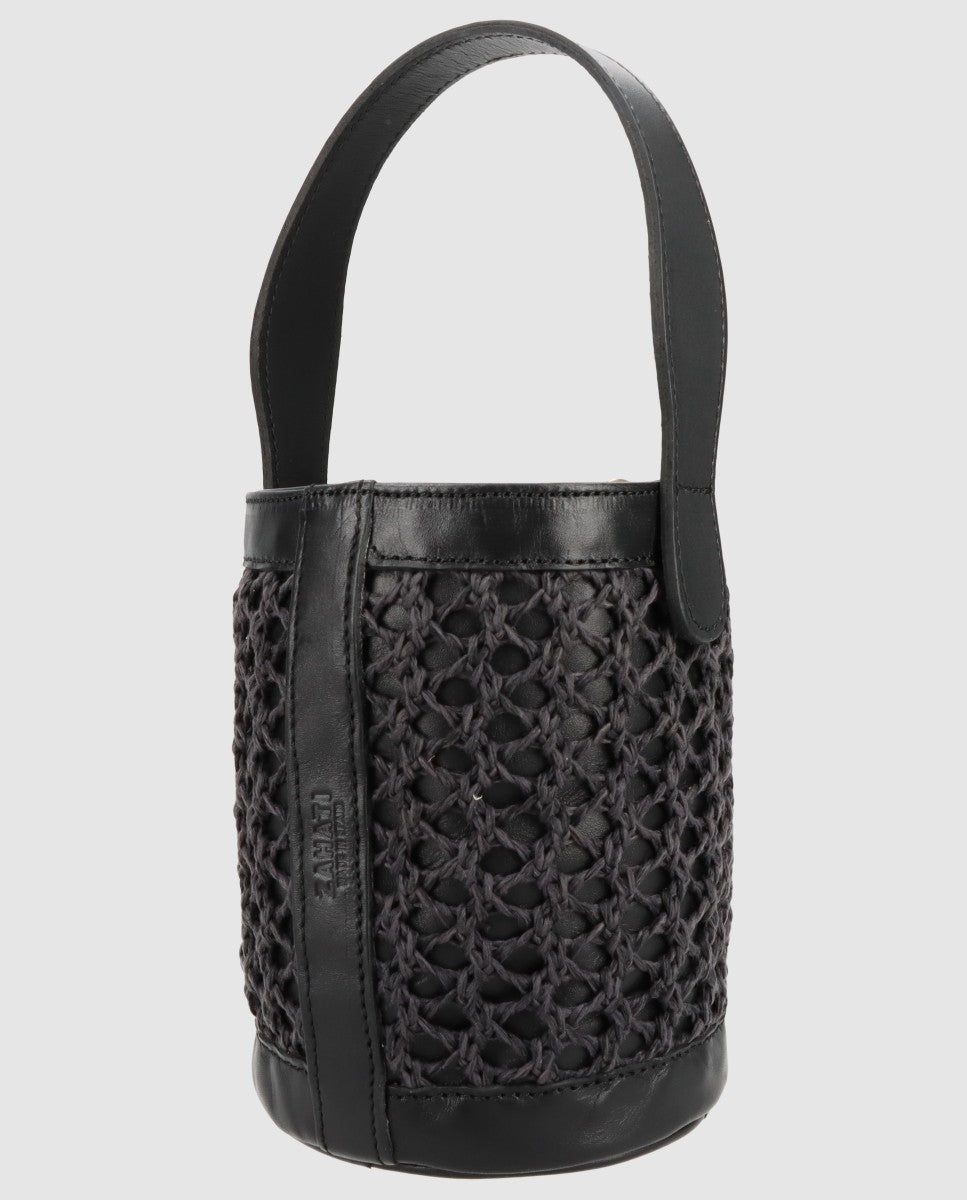 Bolso cubo Zig Zag negro + negro