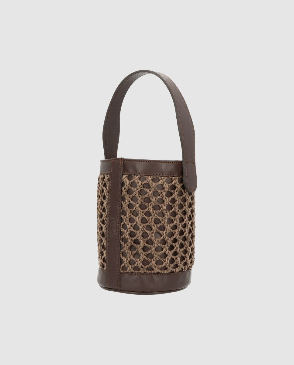 Bolso cubo Zig Zag chocolate + marrón