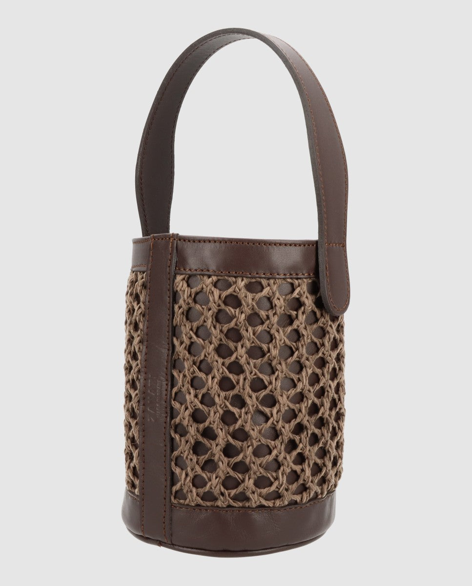 Bolso cubo Zig Zag chocolate + marrón