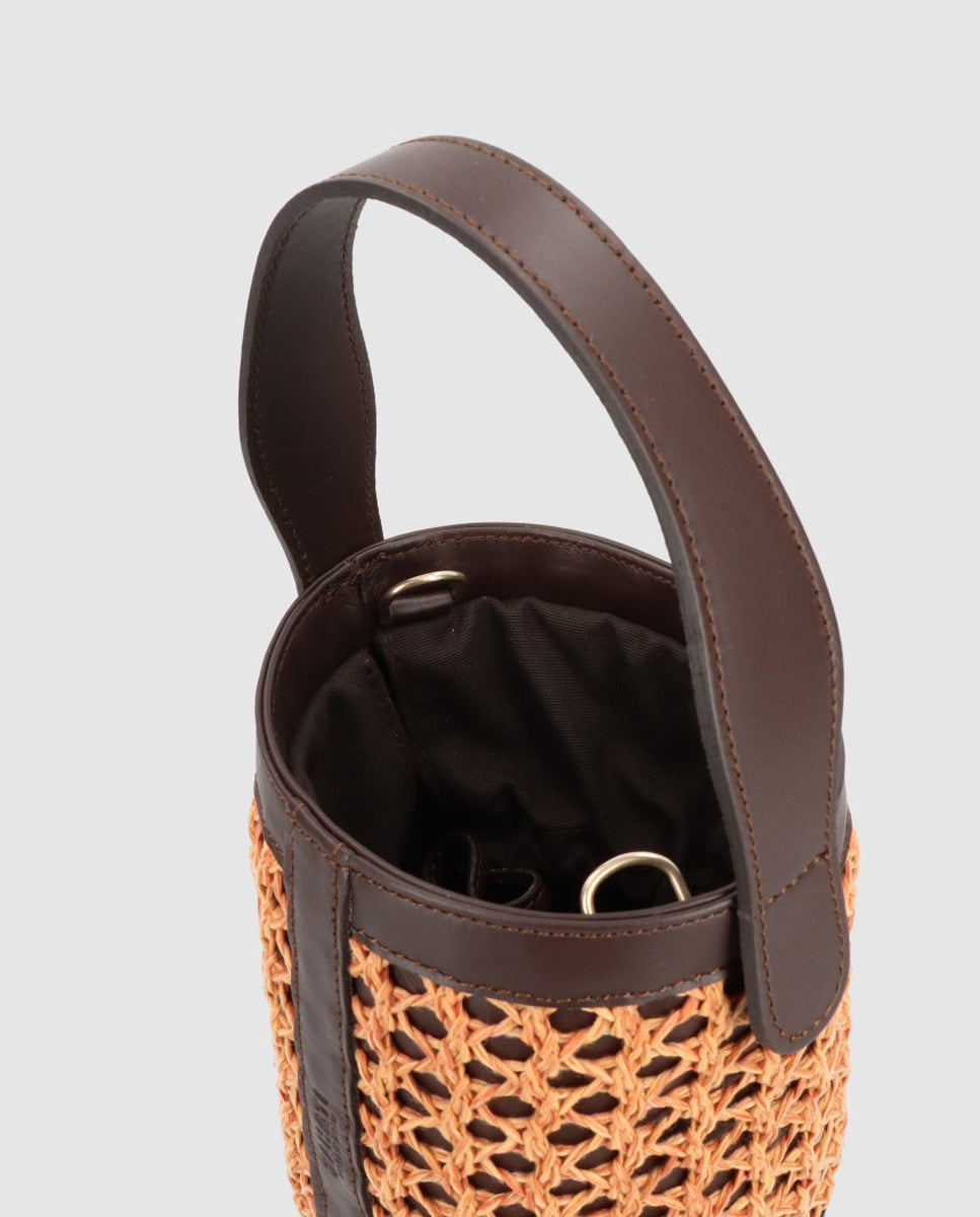Bolso cubo Zig Zag chocolate + caldera