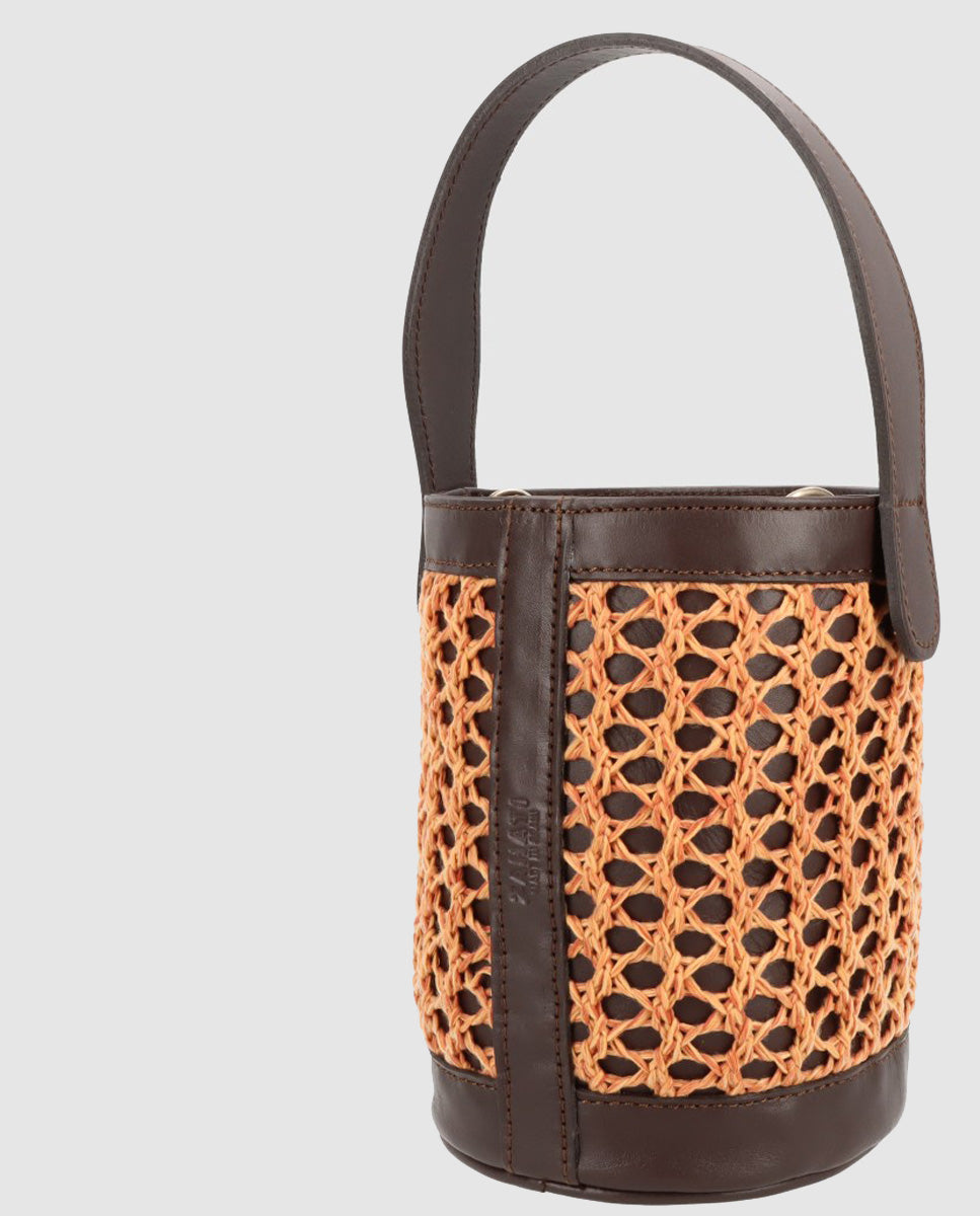Bolso cubo Zig Zag chocolate + caldera