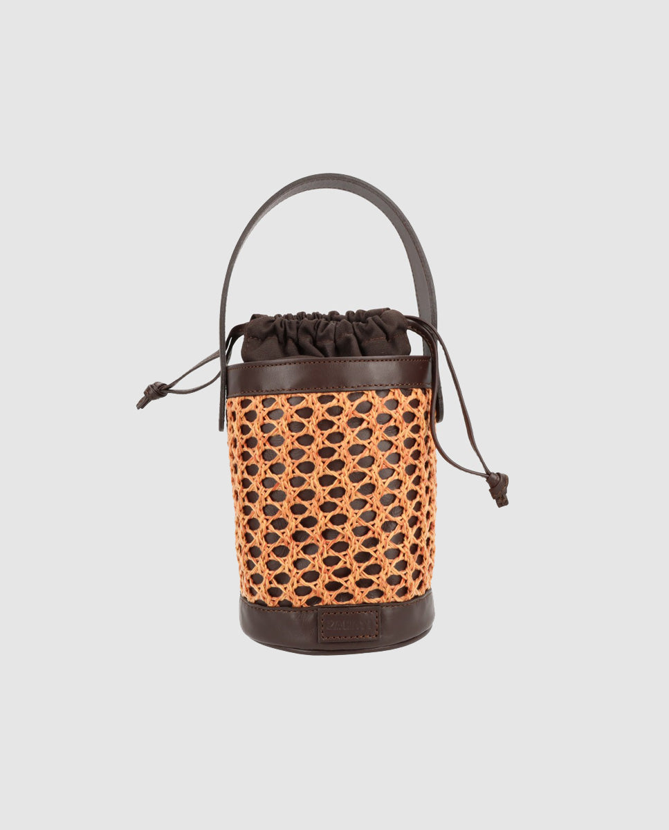 Bolso cubo Zig Zag chocolate + caldera