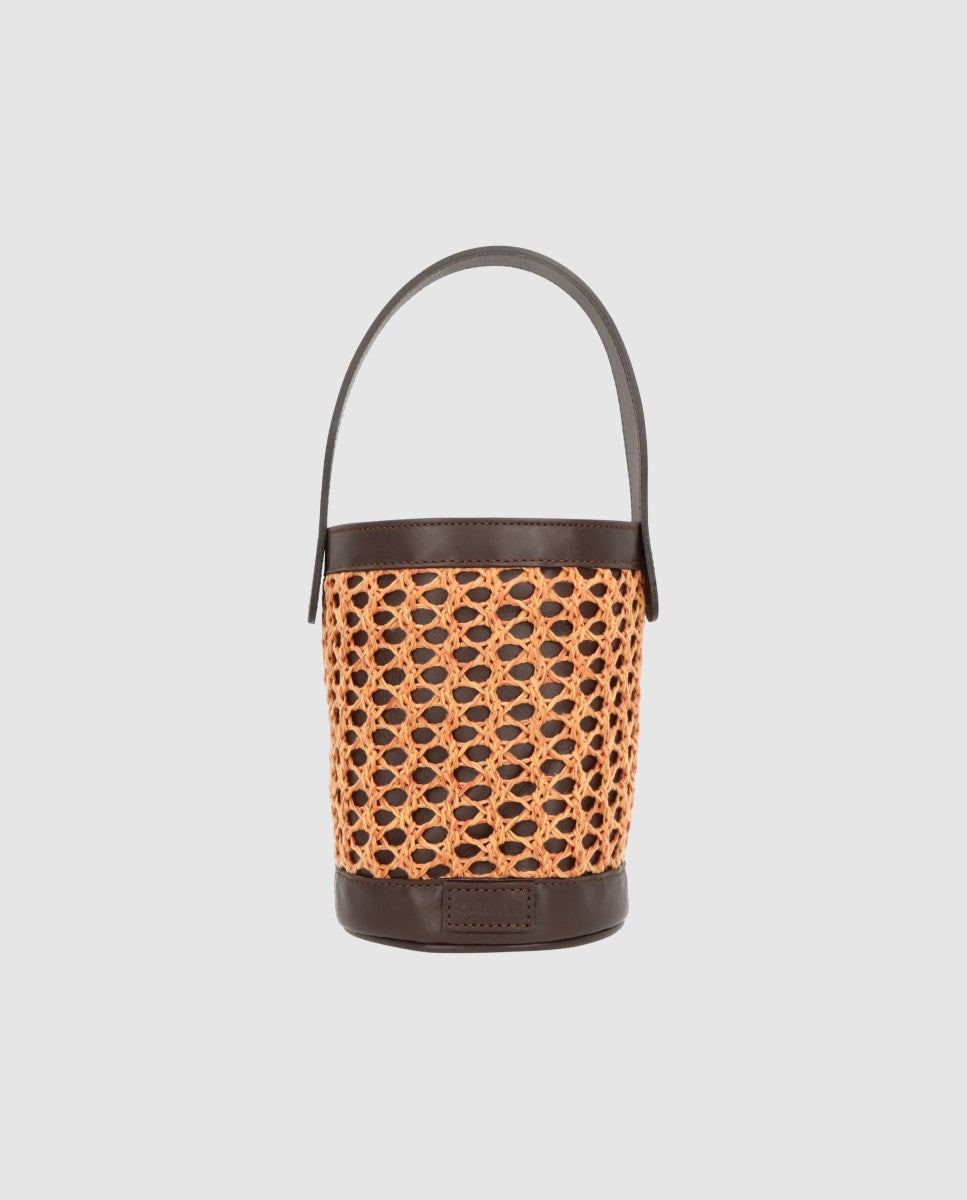 Bolso cubo Zig Zag chocolate + caldera