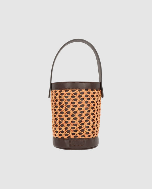 Bolso cubo Zig Zag chocolate + caldera