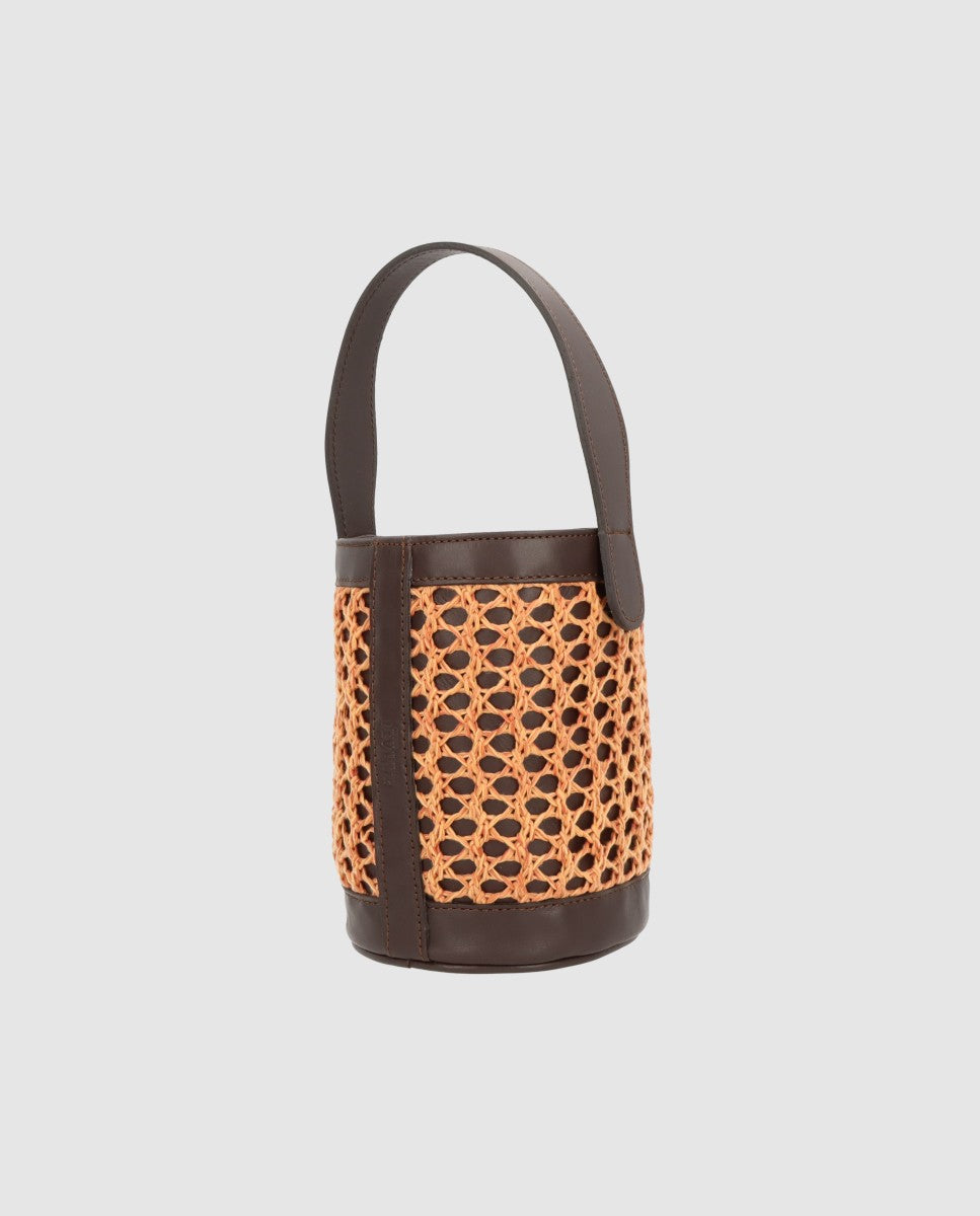 Bolso cubo Zig Zag chocolate + caldera