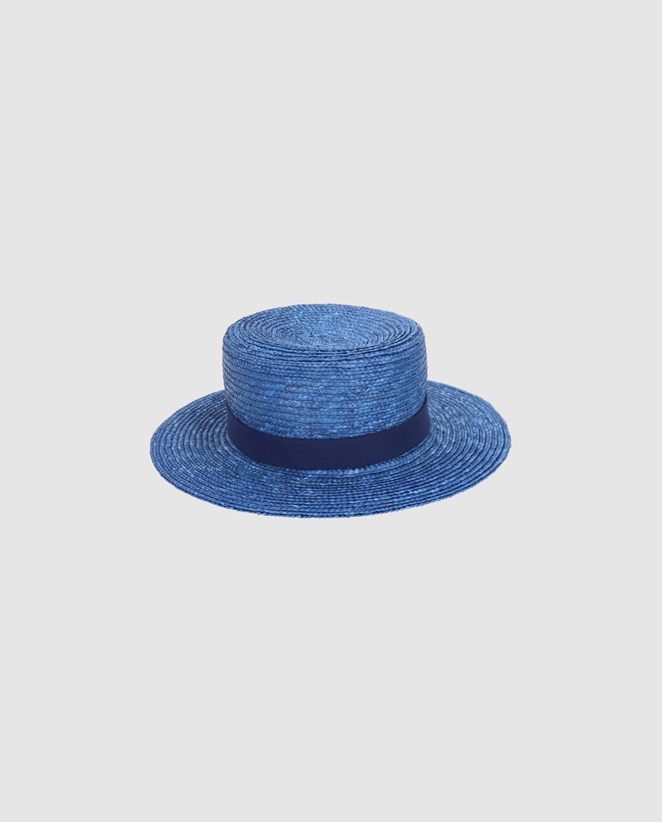 Canotier straw hat low cup brim S color