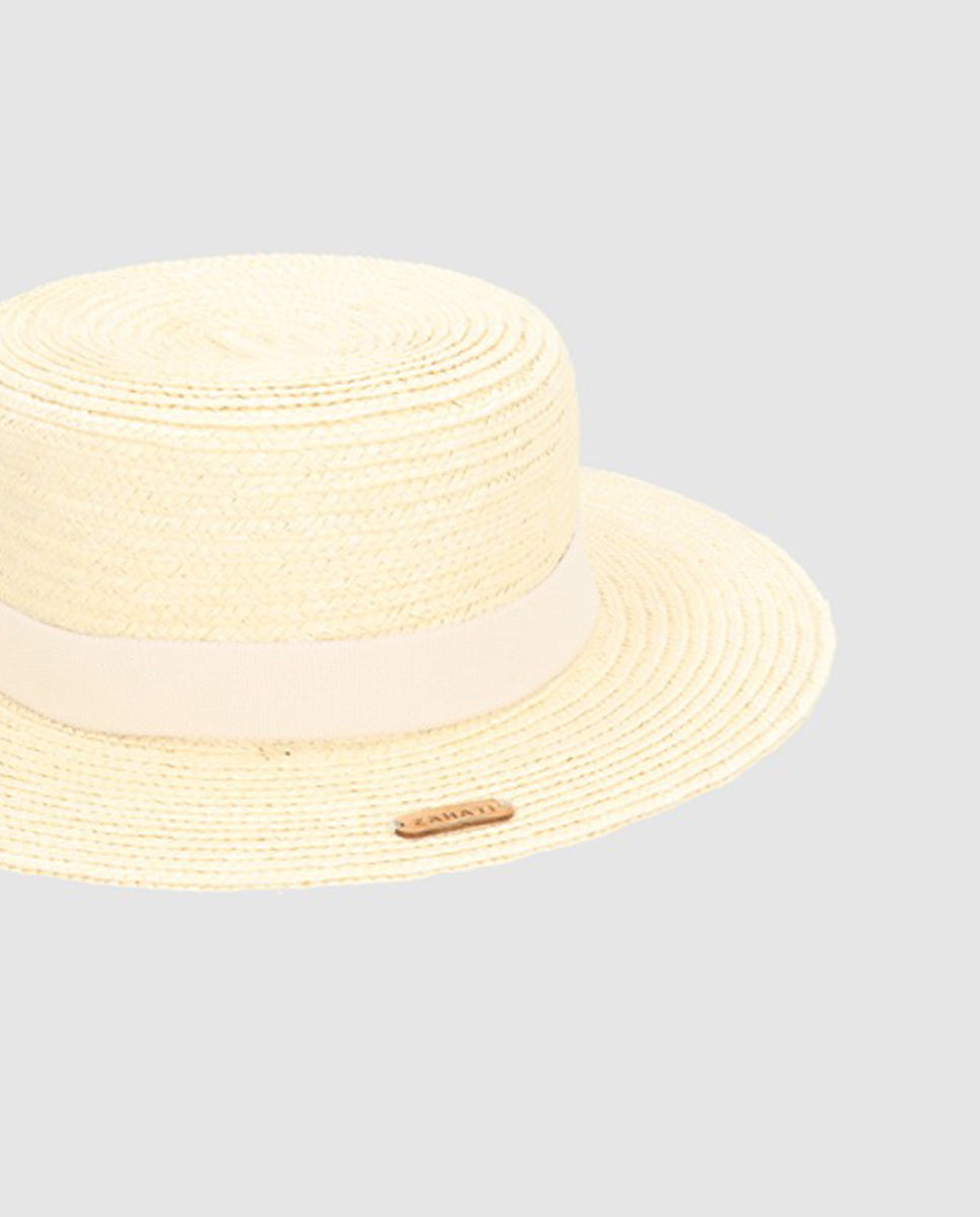 Canotier straw hat low cup brim S color