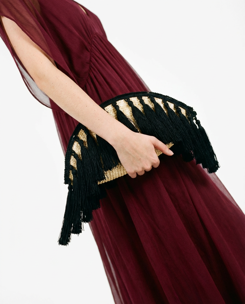 Cartera Chloe pom pom natural