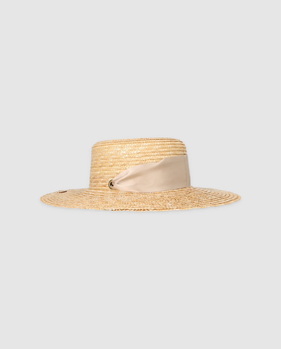 Cinta sombrero seda Yvory-champagne
