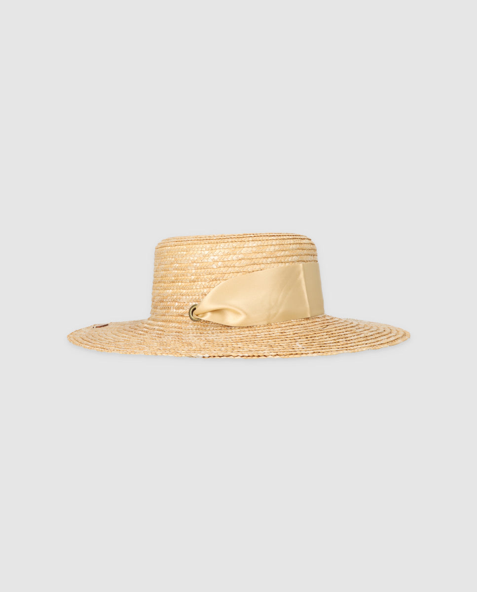 Cinta sombrero seda dorada