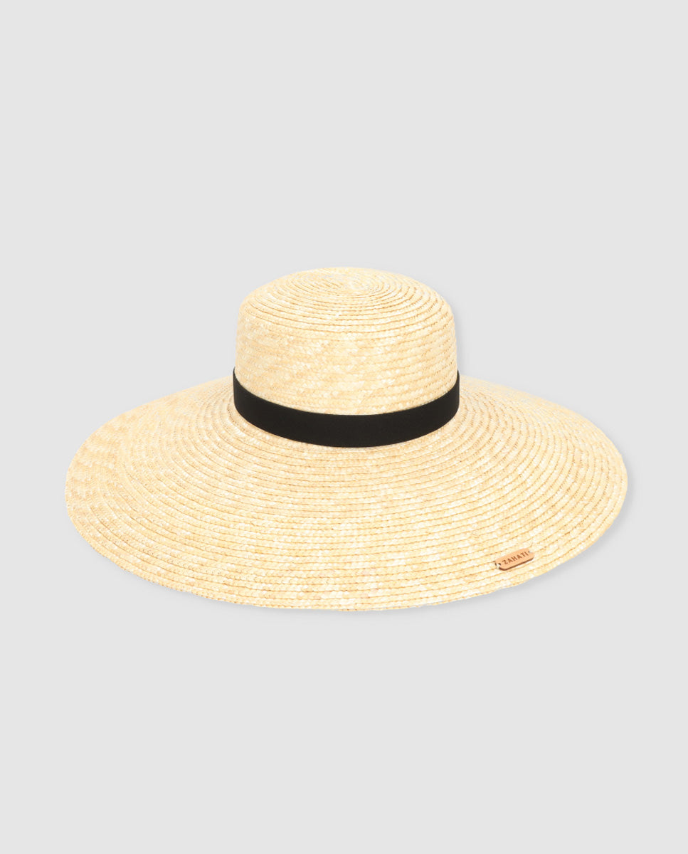 Cuchi straw hat with L brim natural