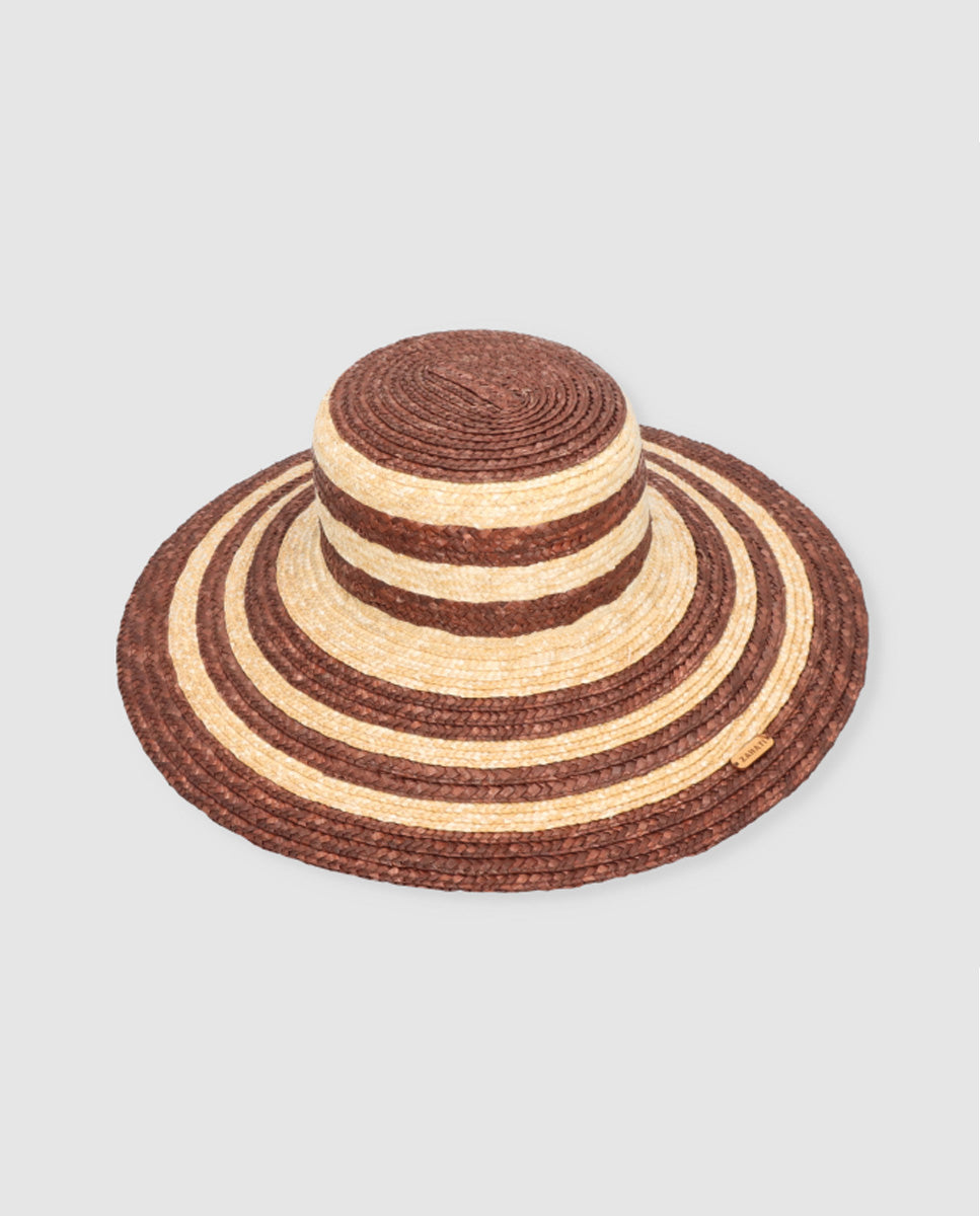 Sombrero Cuchi cebra natural-chocolate ala L