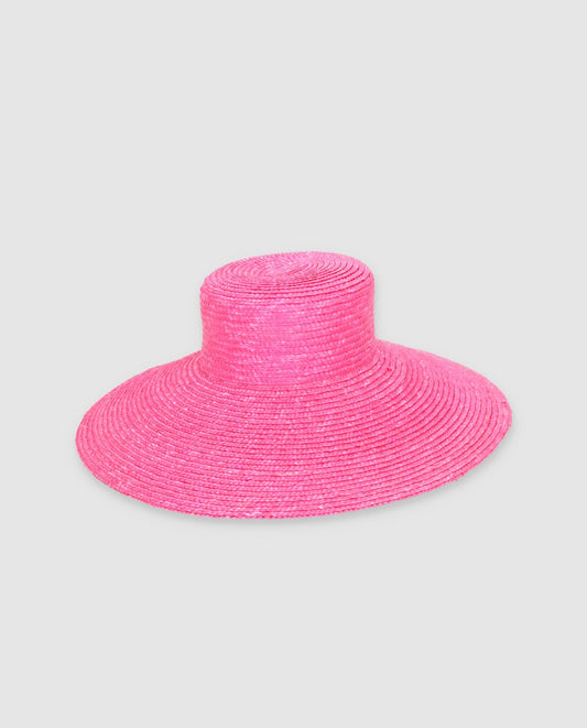 Sombrero de paja Cuchi ala L fucsia