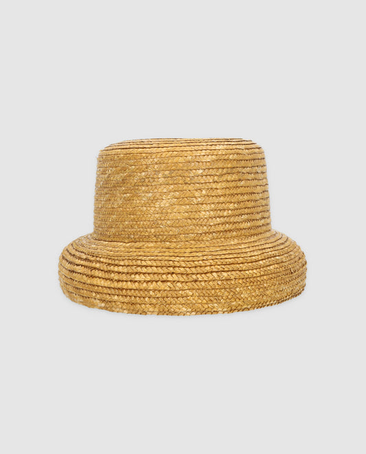Cuchi Curved Wheat Straw Hat Brown