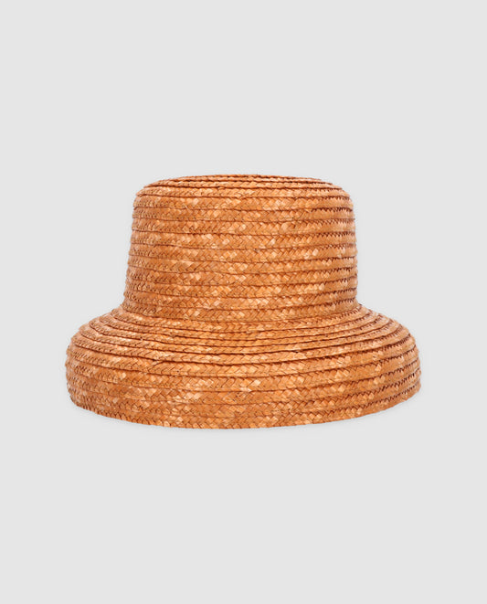 Cuchi Curved Wheat Straw Hat Brown
