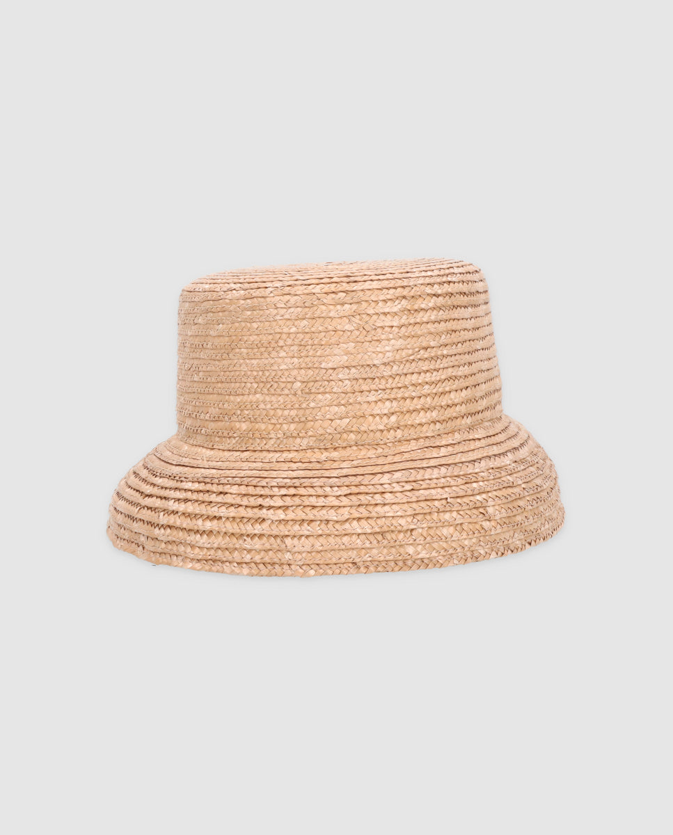 Chapeau Courbe en Paille de Blé Cuchi Marron 