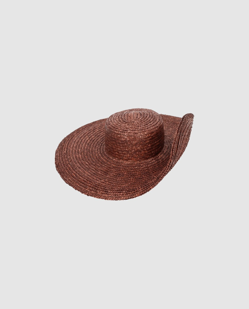 Pamela de paja Cuchi Upbrim chocolate ala L