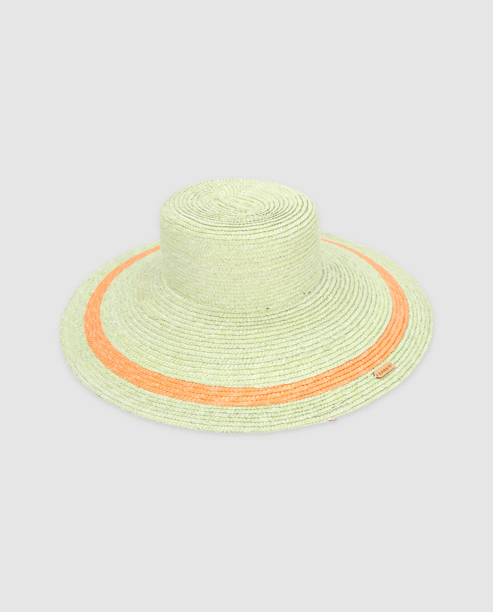 Sombrero Cuchi Sun Stripes — Pistacho & naranja