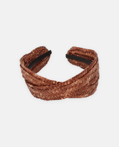 natural straw headband