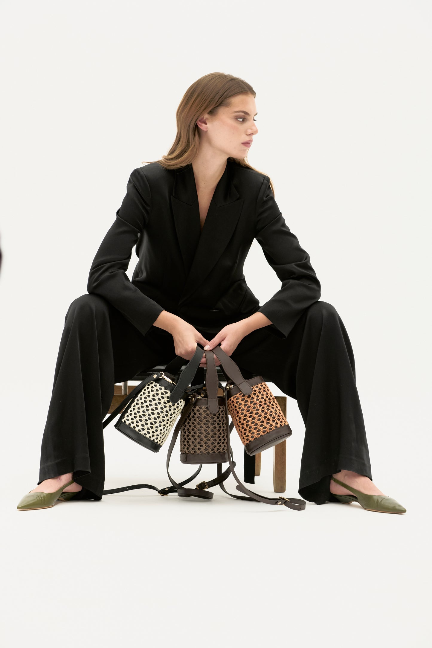 Bolso cubo Zig Zag negro + negro