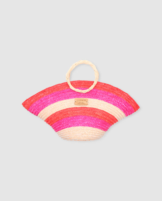 Hatbag Mini Zahati Sun Stripes bicolor rojo