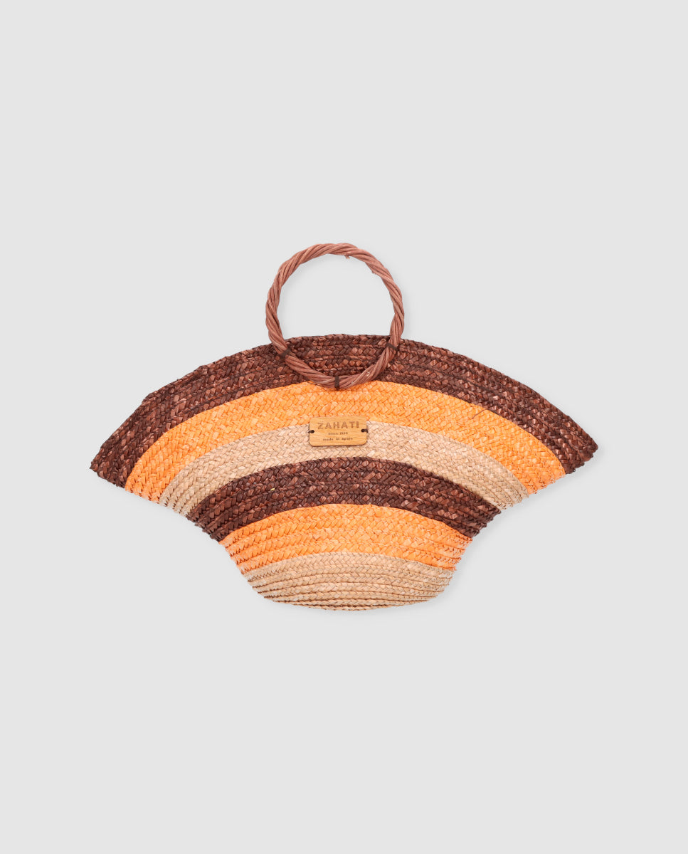 Hatbag Mini Zahati Sun Stripes  bicolor chocolate
