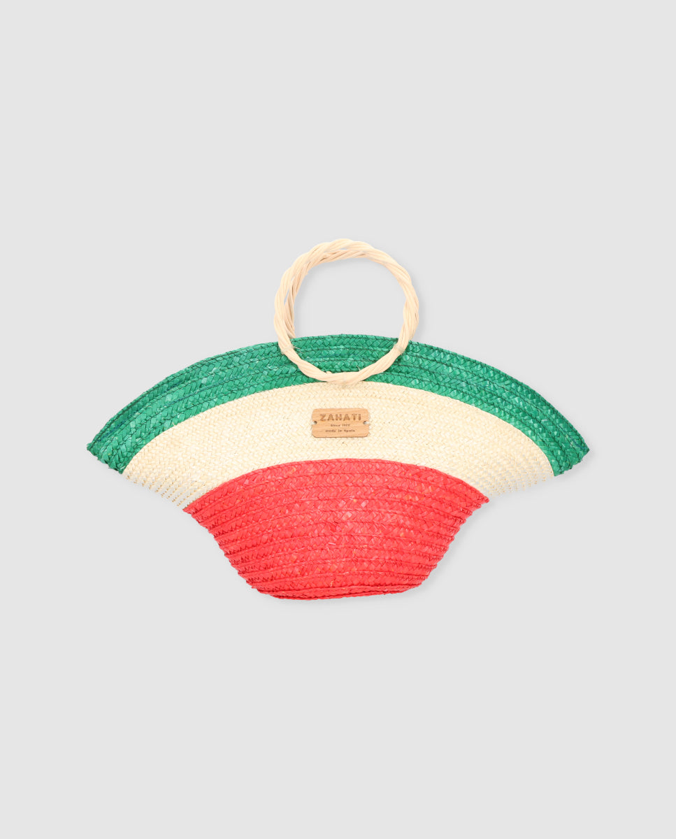 Hatbag Mini Zahati Sun stripes bicolor verde