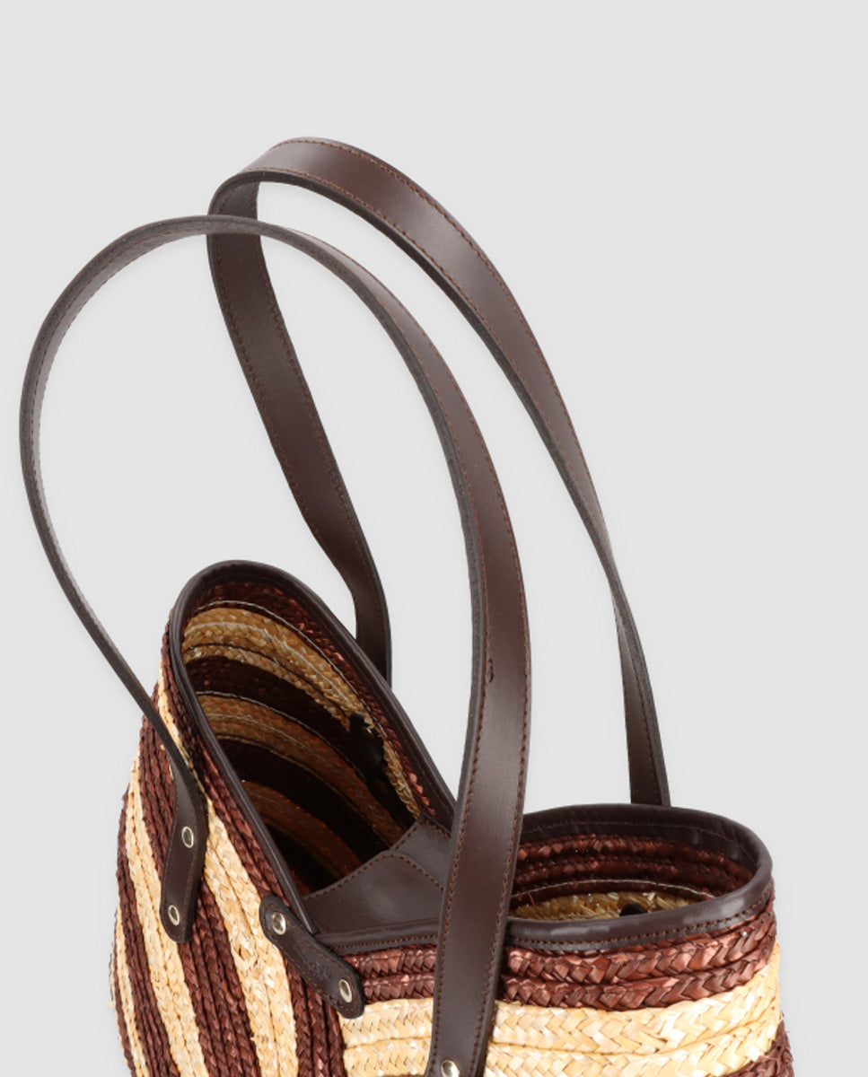 Bolso Tote Maxi Petalo chocolate natural
