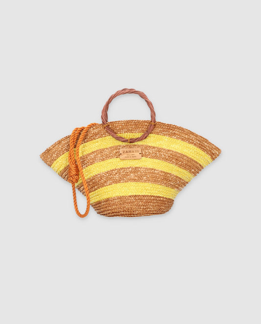 Sac à chapeau mini zèbre jaune camel