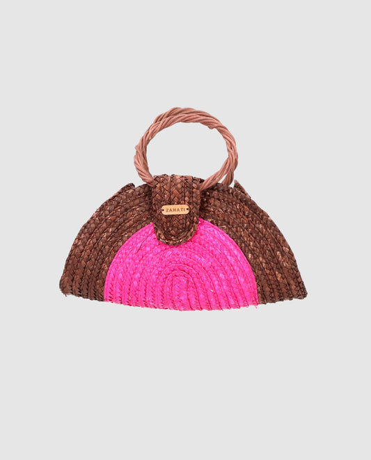 Bolso Moon Zahati Sun Stripes mini bicolor chocolate