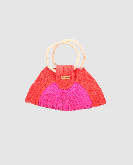 Bolso Moon Zahati Sun Stripes mini bicolor rojo
