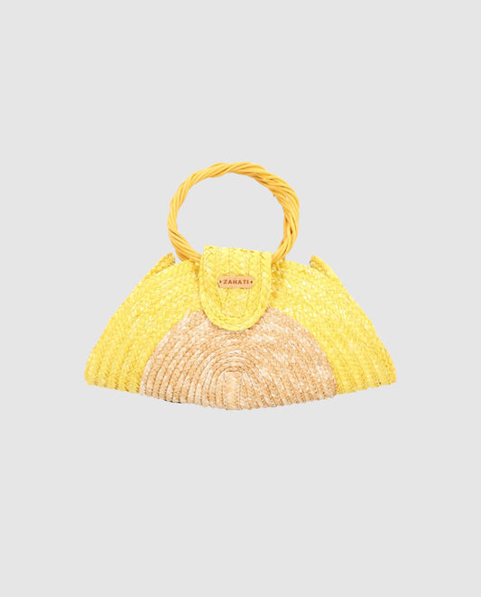 Bolso Moon Zahati Sun Stripes mini bicolor amarillo