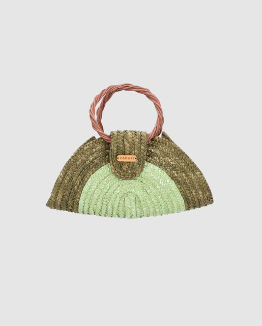 Bolso Moon Zahati Sun Stripes mini bicolor oliva