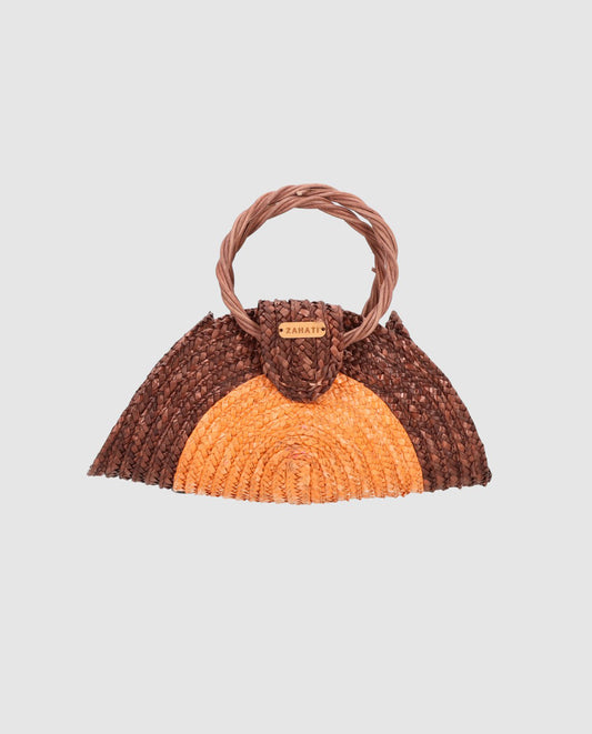 Bolso Moon Zahati Sun Stripes mini bicolor naranja